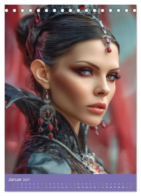 Produktbild: Sinnliche Vampirfrauen - Gef&auml;hrlich verf&uuml;hrerisch (Tischkalender 2027 DIN A5 hoch), CALVENDO Monatskalender