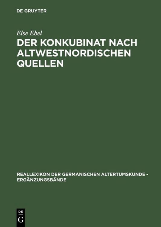 Produktbild: Der Konkubinat nach altwestnordischen Quellen