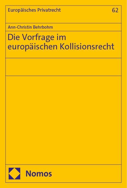 Produktbild: Die Vorfrage im europ&auml;ischen Kollisionsrecht