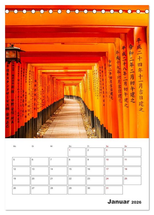 Produktbild: Schreine und Tempel - Heiligt&uuml;mern in Japan (Tischkalender 2026 DIN A5 hoch), CALVENDO Monatskalender