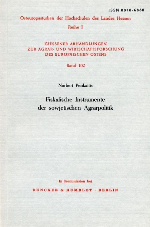 Produktbild: Fiskalische Instrumente der sowjetischen Agrarpolitik.