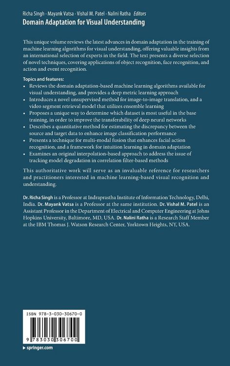 Produktbild: Domain Adaptation for Visual Understanding
