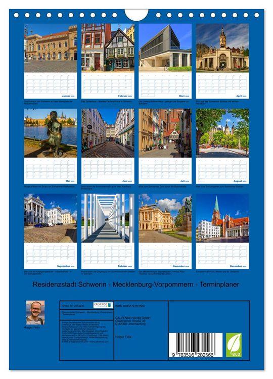 Produktbild: Residenzstadt Schwerin - Mecklenburg-Vorpommern - Terminplaner (Wandkalender 2026 DIN A4 hoch), CALVENDO Monatskalender