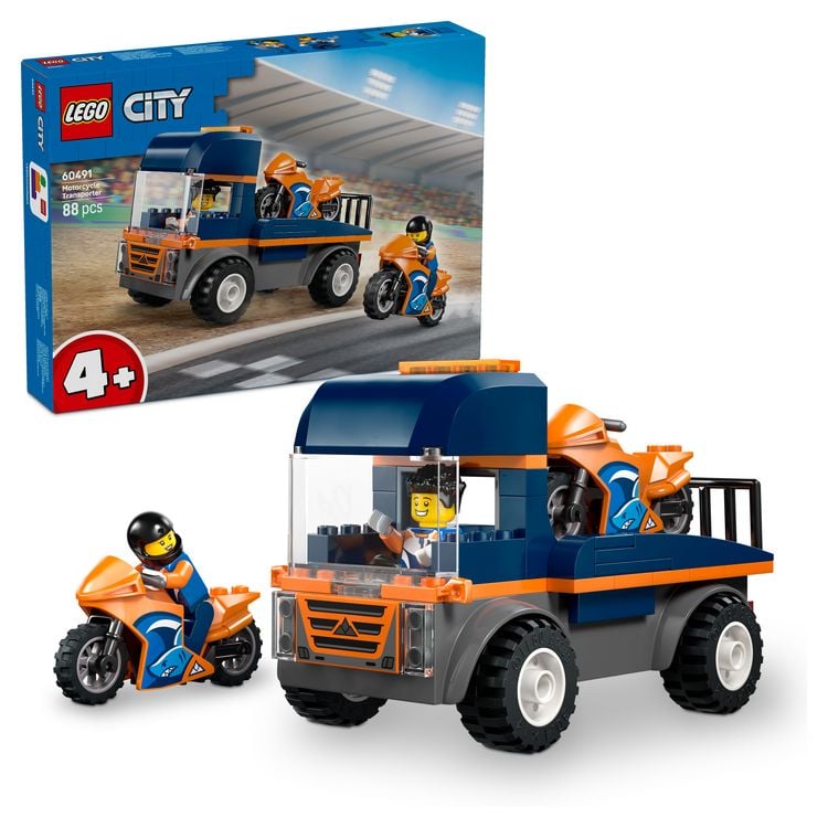 Produktbild: LEGO City 60491 Motorradtransporter, Spielzeug LKW und 2 Minifiguren