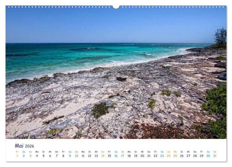 Produktbild: Bahamas-Eleuthera unterwegs am Lighthouse Beach (Wandkalender 2026 DIN A2 quer), CALVENDO Monatskalender