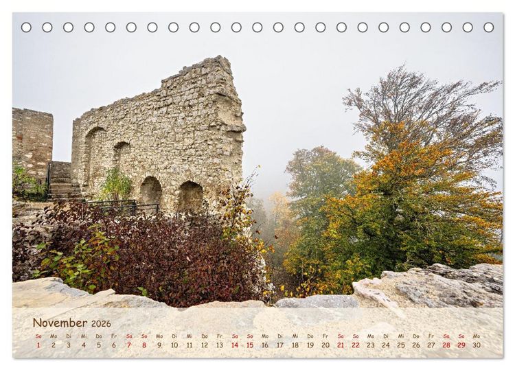 Produktbild: Festungen und Schl&ouml;sser auf der Schw&auml;bischen Alb (Tischkalender 2026 DIN A5 quer), CALVENDO Monatskalender