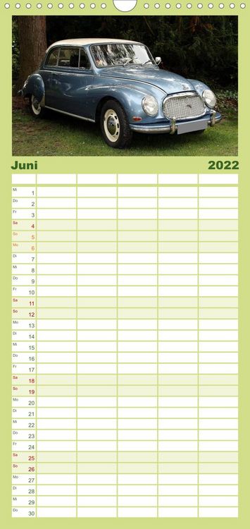 Produktbild: Familienplaner Oldtimer vergangenger Jahrzehnte (Wandkalender 2022 , 21 cm x 45 cm, hoch)