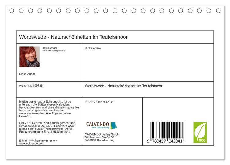 Produktbild: Worpswede - Natursch&ouml;nheiten im Teufelsmoor (Tischkalender 2026 DIN A5 quer), CALVENDO Monatskalender