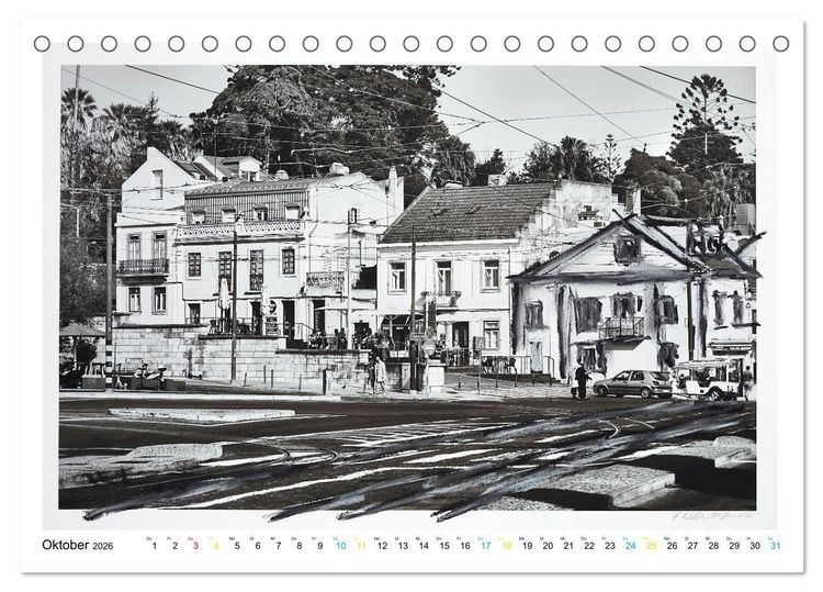 Produktbild: Lissabon One Day (Tischkalender 2026 DIN A5 quer), CALVENDO Monatskalender