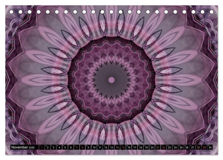 Produktbild: Energie - Mandalas, Spiritualit&auml;t durch die Farbe Lila (Tischkalender 2026 DIN A5 quer), CALVENDO Monatskalender