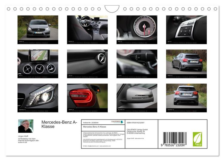 Produktbild: Mercedes-Benz A-Klasse (Wandkalender 2026 DIN A4 quer), CALVENDO Monatskalender