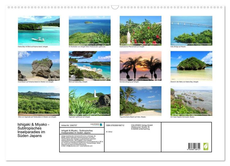 Produktbild: Ishigaki & Miyako - Subtropisches Inselparadies im S&uuml;den Japans (Wandkalender 2027 DIN A2 quer), CALVENDO Monatskalender