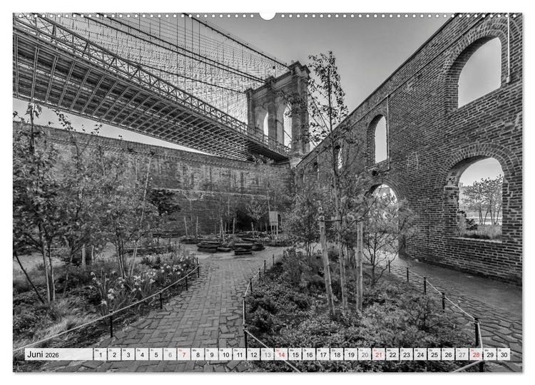 Produktbild: BROOKLYN BRIDGE Das Wahrzeichen von New York City (hochwertiger Premium Wandkalender 2026 DIN A2 quer), Kunstdruck in Hochglanz