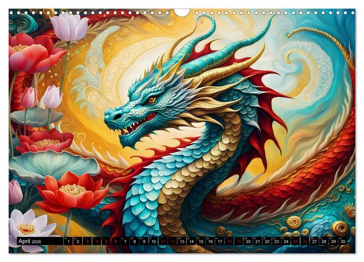 Produktbild: Drachen - Mystische Wesen (Wandkalender 2026 DIN A3 quer), CALVENDO Monatskalender