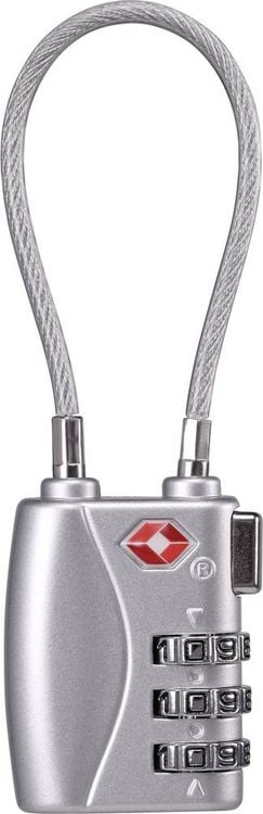 Produktbild: Sygonix SY-5044450 Kabelschloss 33mm TSA Silber Zahlenschloss