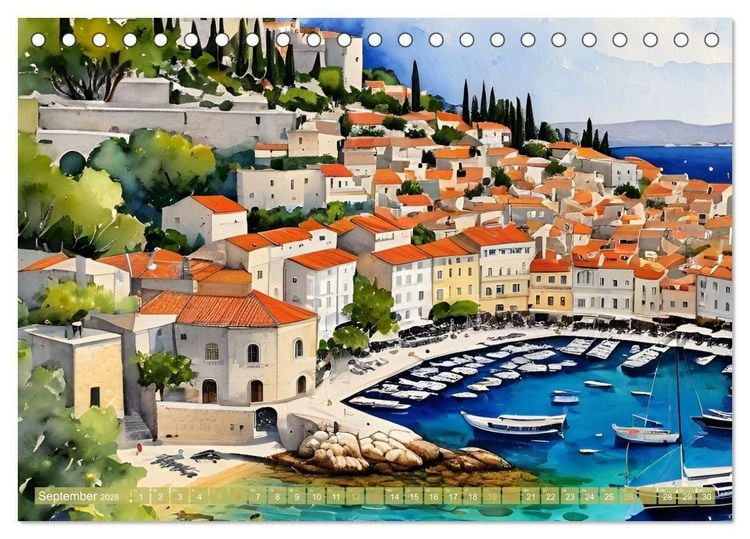 Produktbild: Urlaubsparadies Kroatien (Tischkalender 2026 DIN A5 quer), CALVENDO Monatskalender