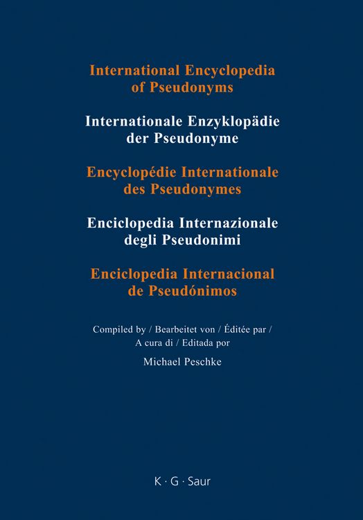 Produktbild: International Encyclopedia of Pseudonyms. Pseudonyms / Tau &ndash; ZZZ