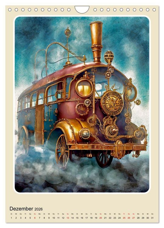 Produktbild: Steampunk Mobilit&auml;t (Wandkalender 2026 DIN A4 hoch), CALVENDO Monatskalender