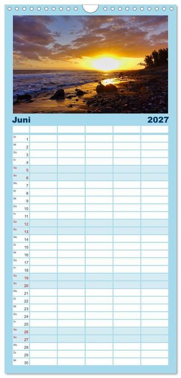 Produktbild: Familienplaner 2027 - La Reunion - Traumhafte K&uuml;sten und Hochgebirge mit 5 Spalten (Wandkalender, 21 x 45 cm) CALVENDO