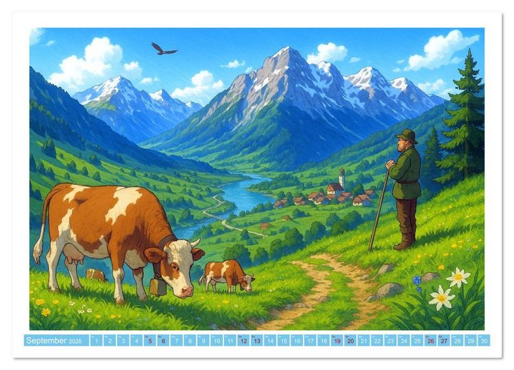 Produktbild: Wo Heidi gern gewesen w&auml;re (Tischkalender 2026 DIN A5 quer), CALVENDO Monatskalender