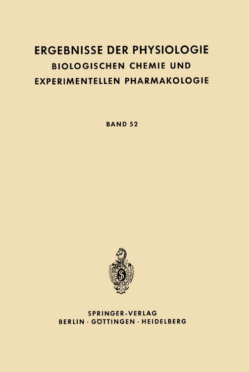 Produktbild: Ergebnisse der Physiologie Biologischen Chemie und Experimentellen Pharmakologie