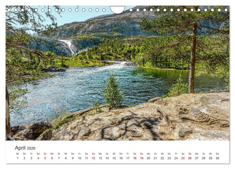 Produktbild: Wasserf&auml;lle in Norwegen (Wandkalender 2026 DIN A4 quer), CALVENDO Monatskalender