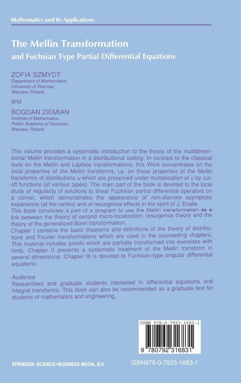 Produktbild: The Mellin Transformation and Fuchsian Type Partial Differential Equations