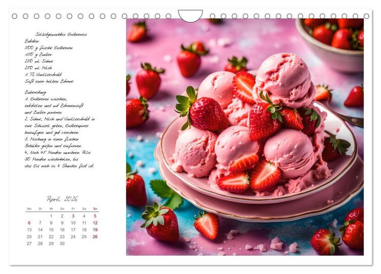 Produktbild: Naschkatzentr&auml;ume - S&uuml;ndhaft leckere Desserts mit einfachen Rezepten (Wandkalender 2026 DIN A4 quer), CALVENDO Monatskalender