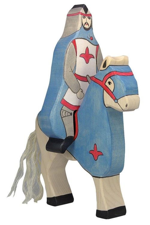 Produktbild: Blauer Ritter mit Mantel, reitend (ohne Pferd)