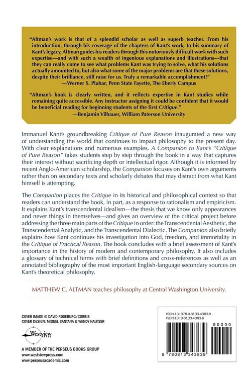 Produktbild: A Companion to Kant's Critique of Pure Reason