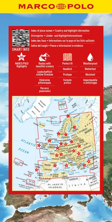 Produktbild: MARCO POLO Reisekarte Europa 1:4 Mio.