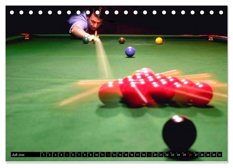 Produktbild: Billard. Konzentration - Sport - Spannung (Tischkalender 2026 DIN A5 quer), CALVENDO Monatskalender