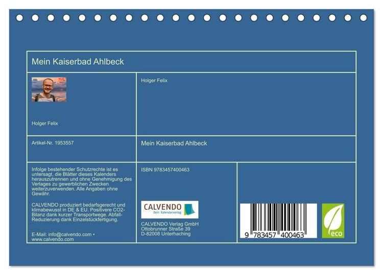 Produktbild: Mein Kaiserbad Ahlbeck (Tischkalender 2026 DIN A5 quer), CALVENDO Monatskalender