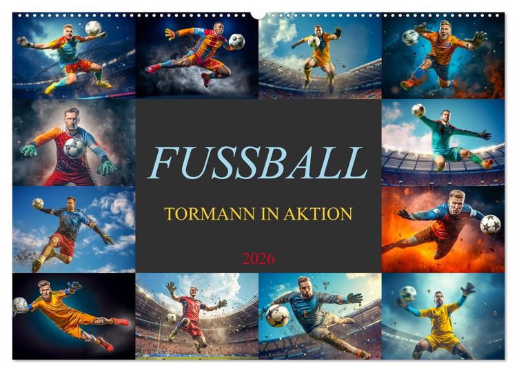 Produktbild: Fussball - Tormann in Aktion (Wandkalender 2026 DIN A2 quer), CALVENDO Monatskalender
