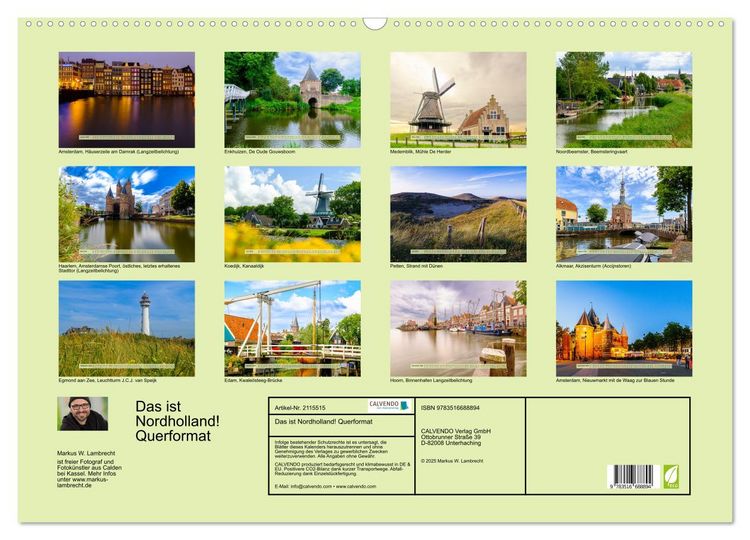 Produktbild: Das ist Nordholland! Querformat (Wandkalender 2026 DIN A2 quer), CALVENDO Monatskalender