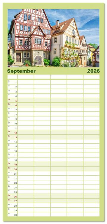 Produktbild: Familienplaner 2026 - Bad Wimpfen - Kurstadt am Neckar mit 5 Spalten (Wandkalender, 21 x 45 cm) CALVENDO