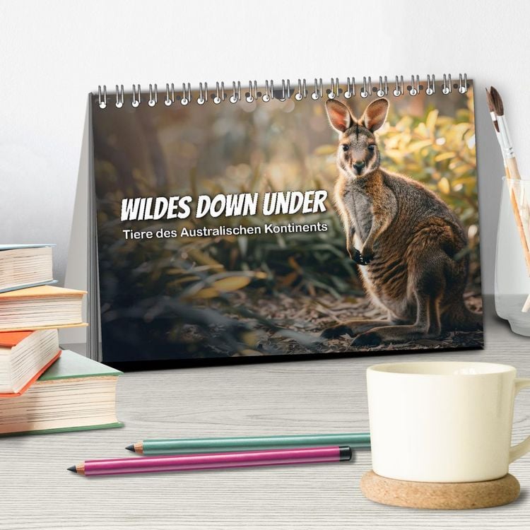Produktbild: Wildes Down Under: Tiere des Australischen Kontinents (Tischkalender 2026 DIN A5 quer), CALVENDO Monatskalender