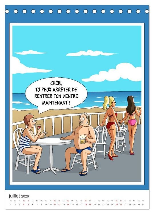 Produktbild: Les Babyboumeurs - Dessins humoristiques (Calendrier de bureau 2026 DIN A5 horizontal), CALVENDO calendrier mensuel