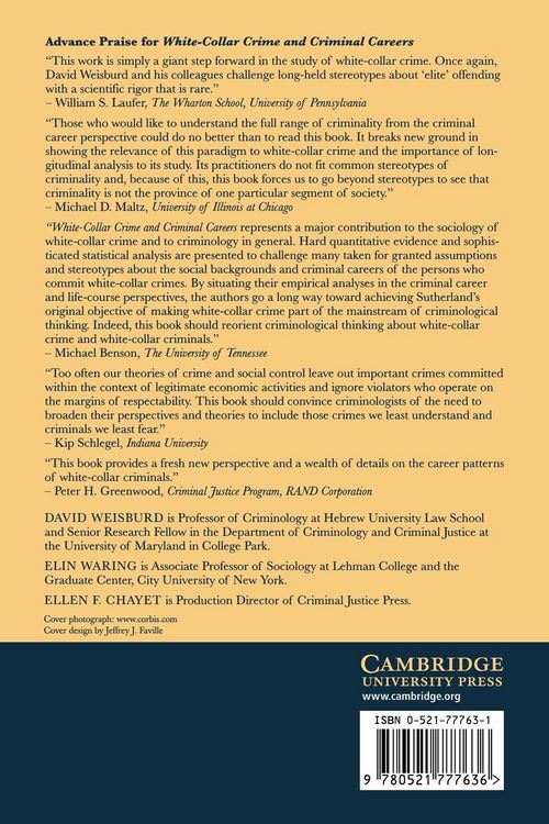 Produktbild: White-Collar Crime and Criminal Careers