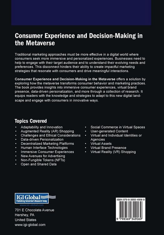 Produktbild: Consumer Experience and Decision-Making in the Metaverse