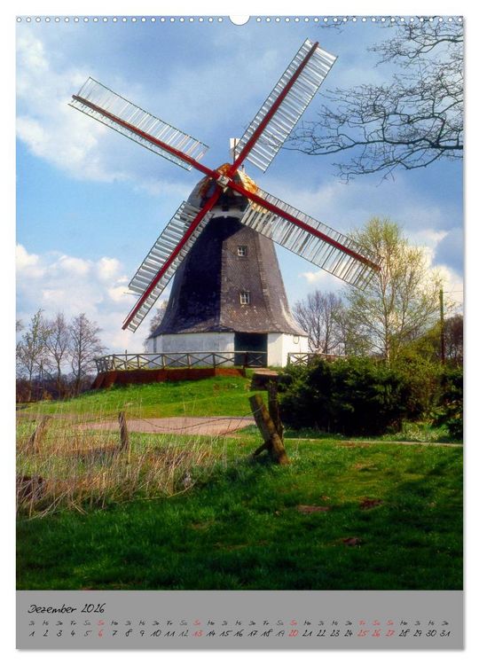 Produktbild: Windm&uuml;hlen in Norddeutschland (hochwertiger Premium Wandkalender 2026 DIN A2 hoch), Kunstdruck in Hochglanz