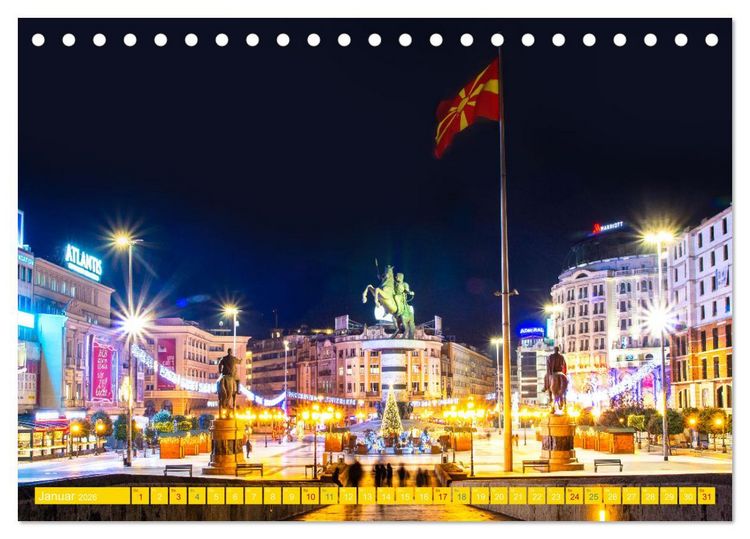 Produktbild: Skopje - Nordmazedoniens &uuml;berraschende Hauptstadt (Tischkalender 2026 DIN A5 quer), CALVENDO Monatskalender