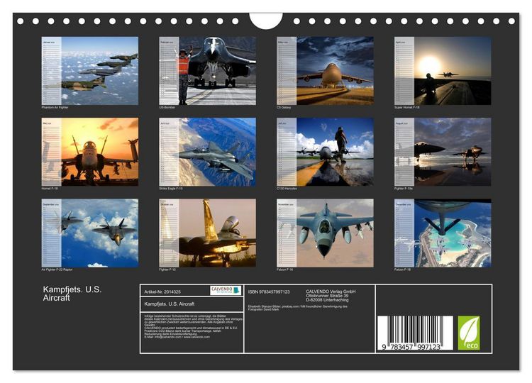 Produktbild: Kampfjets. U.S. Aircraft (Wandkalender 2026 DIN A4 quer), CALVENDO Monatskalender