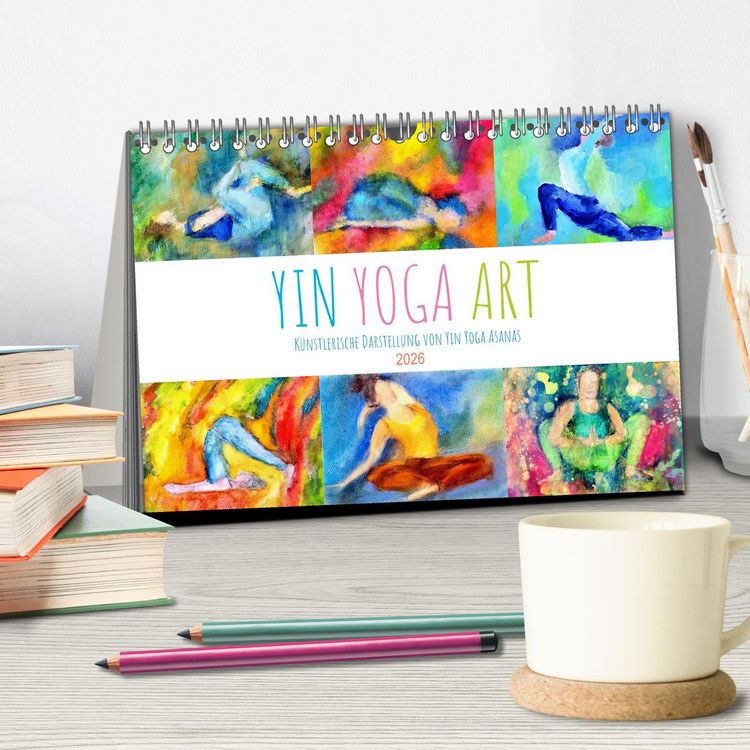 Produktbild: Yin Yoga Art - K&uuml;nstlerische Darstellung von Yin Yoga Asanas (Tischkalender 2026 DIN A5 quer), CALVENDO Monatskalender