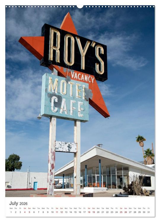 Produktbild: Historic Route 66 Motel (High Quality Premium Wall Calendar 2026 DIN A2 portrait),CALVENDO 12 Month Wall Calendar