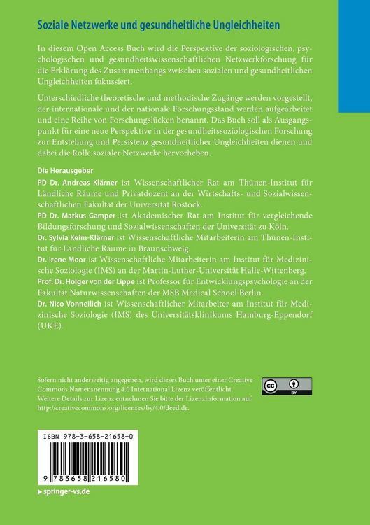 Produktbild: Soziale Netzwerke und gesundheitliche Ungleichheiten