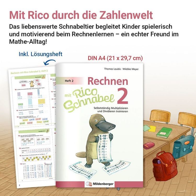 Produktbild: Rechnen mit Rico Schnabel Klasse 2, Heft 2 &ndash; Selbstst&auml;ndig das Multiplizieren und Dividieren trainieren