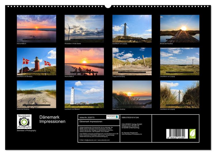 Produktbild: D&auml;nemark Impressionen (hochwertiger Premium Wandkalender 2026 DIN A2 quer), Kunstdruck in Hochglanz