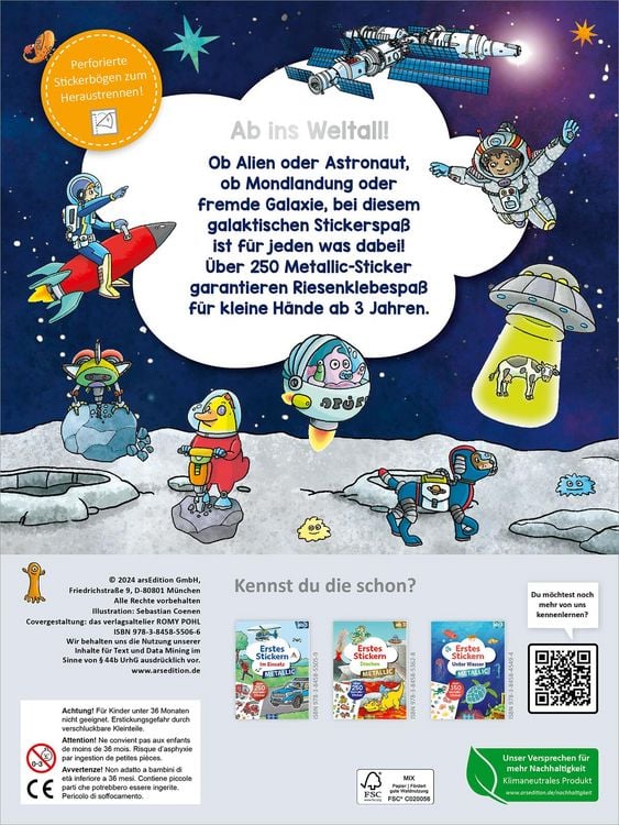 Produktbild: Erstes Stickern Metallic &ndash; Weltall
