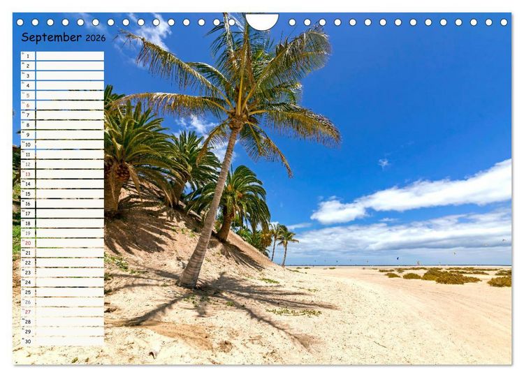 Produktbild: FUERTEVENTURA Geburtstagskalender mit Planerfunktion (Wandkalender 2026 DIN A4 quer), CALVENDO Monatskalender